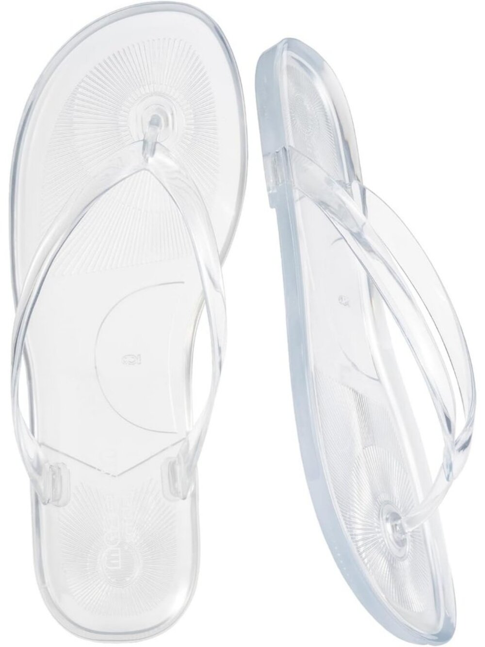 Women's White Summer Jelly Flip Flops Soft Flexible Casual Thong Flat Sandals